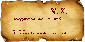 Morgenthaler Kristóf névjegykártya